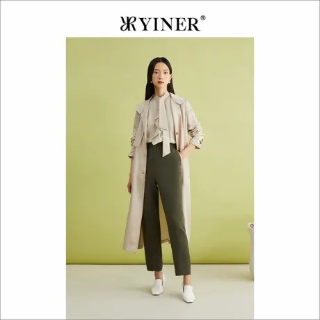 【天丝系列】YINER音儿春季醋酸莱赛尔法式优雅长款风衣商品大图