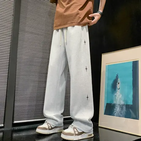 裤子男2025春季新款休闲卫裤oversize港风宽松垂感潮牌拖地长裤子商品大图