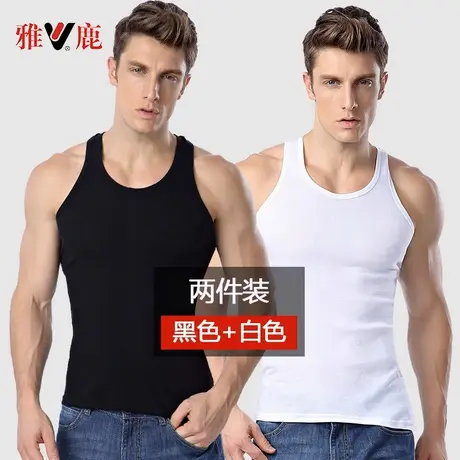 雅鹿纯棉背心男士透气潮流防凸点青年健身汗背心运动无袖打底汗衫商品大图