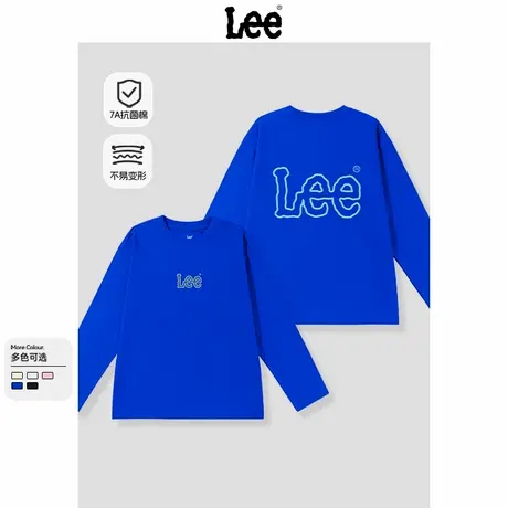 Lee童装男童t恤长袖2025新款儿童秋季字母上衣男孩帅气休闲体恤衫图片