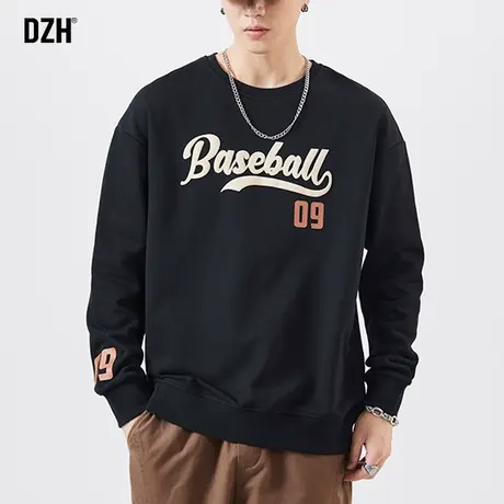 男士圆领卫衣男2023秋季新款潮牌日系打底内搭春秋装大码上衣外套商品大图