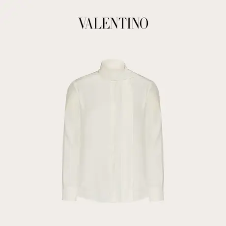 【季末优惠】华伦天奴VALENTINO男士水洗丝绸衬衫配领带商品大图
