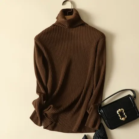 高领毛衣女加厚套头2023秋冬季新款洋气保暖长袖内搭打底针织衫女商品大图