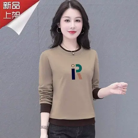 恋上17号纯棉女士卫衣秋季2023新款宽松中年妈妈刺绣长袖洋气上衣图片