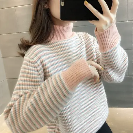 毛衣2022年新款女宽松外穿高领毛衣女冬套头加厚内搭打底衫女秋冬商品大图