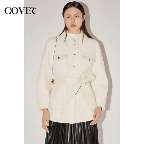 COVER冬季100%羊毛机织羊剪绒外套商品大图