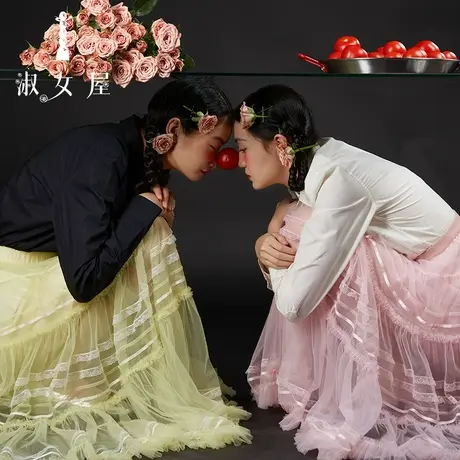 淑女屋2022官网正品纯色长袖小翻领宽松双排扣蝴蝶王子纯棉衬衣图片