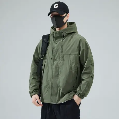 时尚潮流秋冬款户外夹克百搭潮牌外套大码连帽秋冬外套男休闲外套商品大图