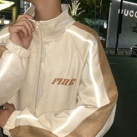 oversize秋冬季麂皮绒美式外套男高级感痞帅休闲上衣宽松立领夹克商品大图