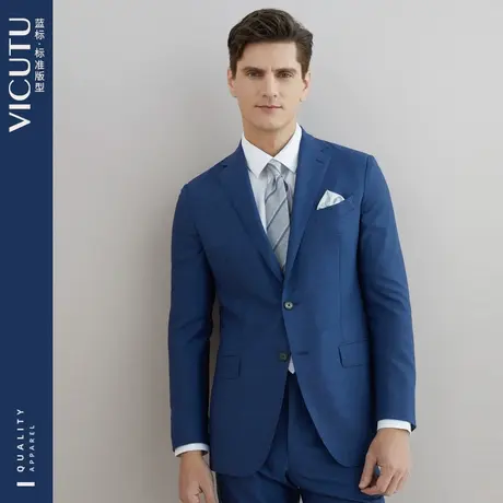 VICUTU/威可多商场同款男士西装外套新款羊毛混纺暗格纹西服图片