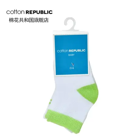 棉花共和国儿童袜子0-6月婴儿棉质袜2双可爱撞色婴童袜儿童棉袜子图片