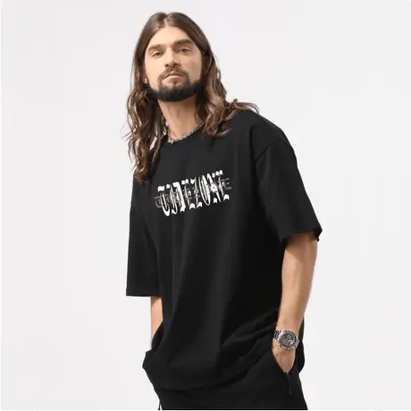 Ohlyah高街潮流哥特字母男女款短袖T恤夏季美式时尚加大宽松半袖图片