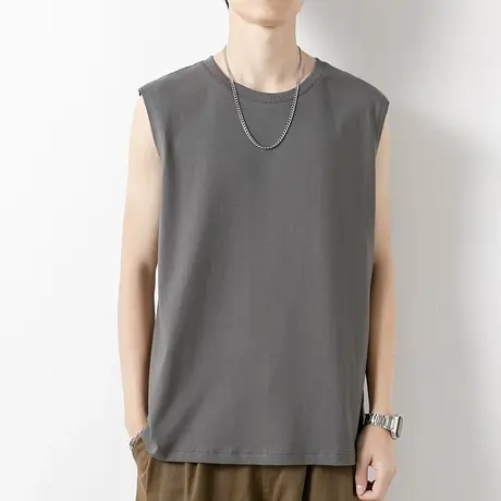纯棉背心男潮夏季薄款宽松无袖t恤潮牌健身运动坎肩篮球跨栏汗衫商品大图