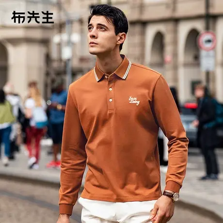 MrBu布先生polo衫2023秋新款专利领t恤男士撞色翻领长袖男BT12319商品大图