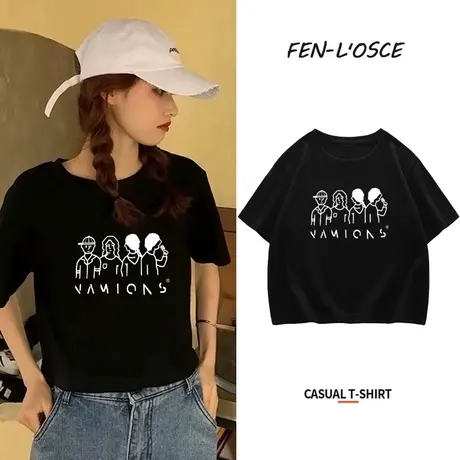 短袖t恤女ins潮2023年夏季新款设计感宽松辣妹短款露脐纯棉上衣服商品大图