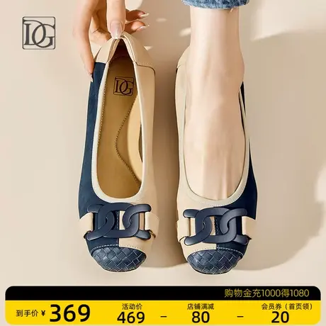 羊皮单鞋女平底2023新款春秋圆头浅口舒适真皮一脚蹬妈妈鞋子皮鞋图片