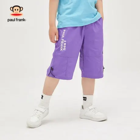 大嘴猴男童短裤儿童纯棉五分裤2023夏季童装紫色工装裤子夏装中裤图片
