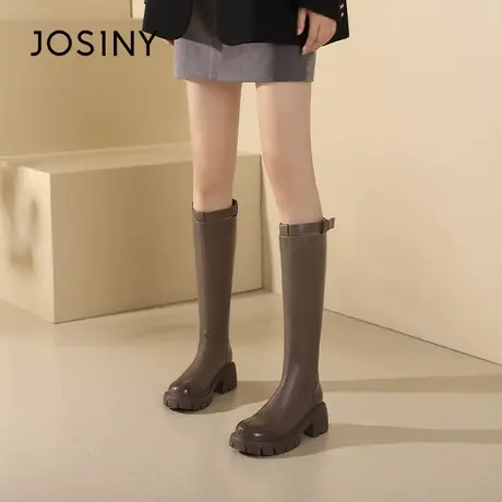 卓诗尼长筒靴女2024秋冬季新款时尚休闲百搭舒适女靴今年流行靴子商品大图