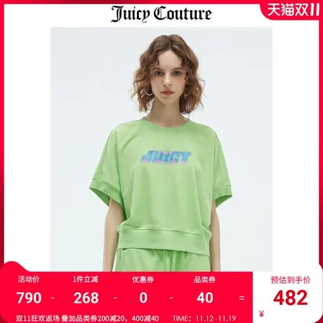 Juicy Couture橘滋T恤女2023秋冬新款宽松美式运动短袖针织卫衣商品大图