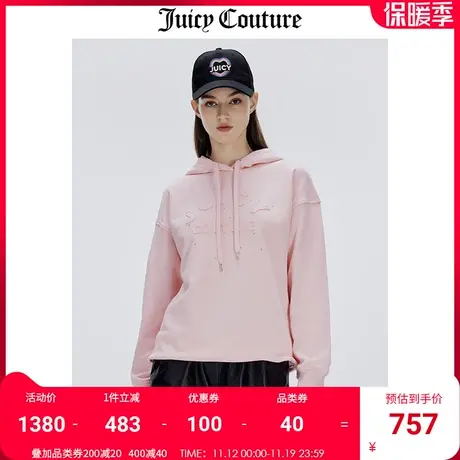 Juicy Couture橘滋卫衣女秋冬新款美式复古贴布绣针织套头上衣商品大图