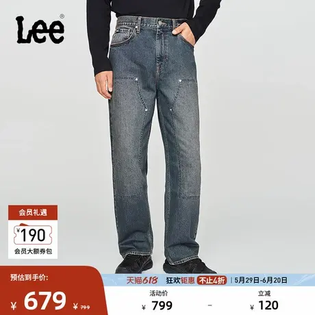 Lee25早秋新品EasyRider761宽松中腰阔腿复古深蓝色男牛仔裤潮流图片