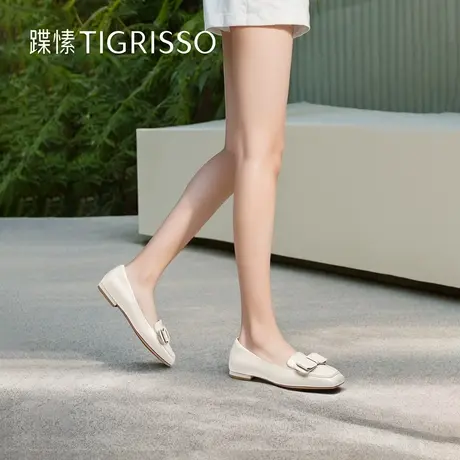 蹀愫时尚撞色柔软单鞋蝴蝶结仙女乐福鞋TA54501-51商品大图
