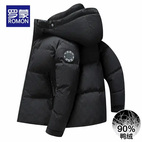 罗蒙加厚加绒极寒保暖羽绒服男装短款2025冬季新款白鸭绒男士外套商品大图