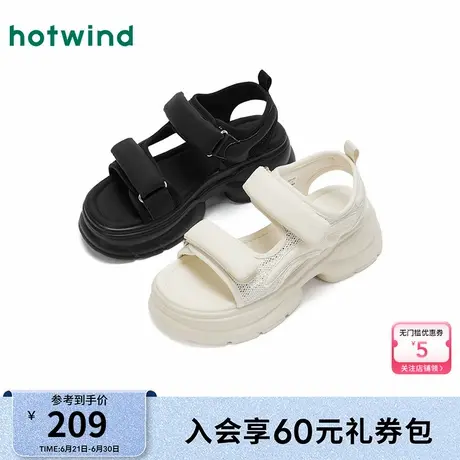 热风外穿凉鞋女鞋2025年夏季新款海边沙滩鞋魔术贴厚底休闲鞋子女图片