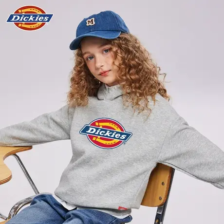 Dickies童装女童秋季卫衣灰色运动上衣儿童美式休闲服女孩套头衫A商品大图
