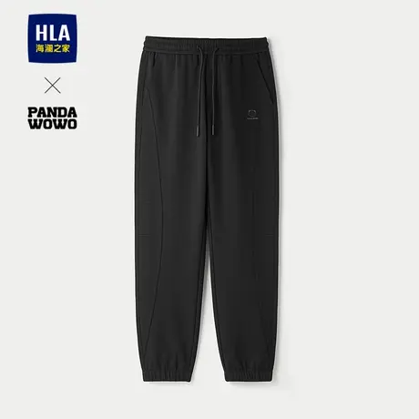 HLA/海澜之家panda wowo熊猫卫裤2025秋冬新款抽绳松紧腰休闲裤男商品大图