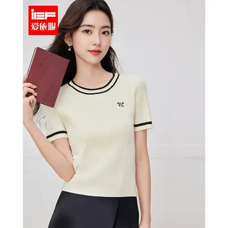 IEF/爱依服2025夏秋新款韩版温柔小女人气质通勤百搭修身毛织上衣商品大图