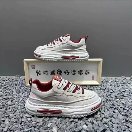 老爹鞋2025新款秋季青少年潮流拼色厚底板鞋男百搭休闲增高阿甘鞋商品大图