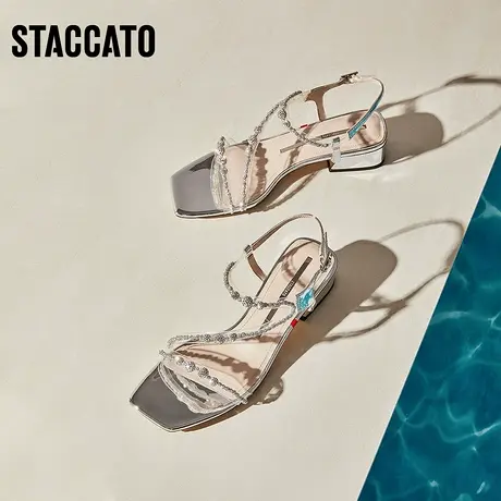 博主推荐思加图新款泡泡氧气仙女一字带凉鞋EI405BL3B商品大图