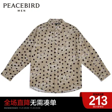 太平鸟男装奥莱 满印流休闲衬衫商品大图