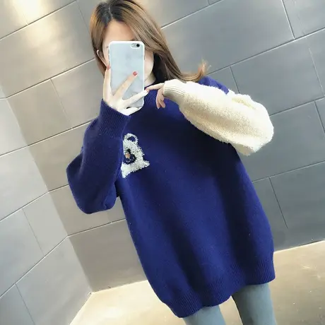 毛衣女装2024新款春秋季春款春装女士宽松毛衣裙外穿打底衫中长款商品大图