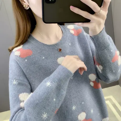 女士毛衣2023年新款爆时尚洋气秋冬加厚短款小个子打底衫女冬季厚商品大图