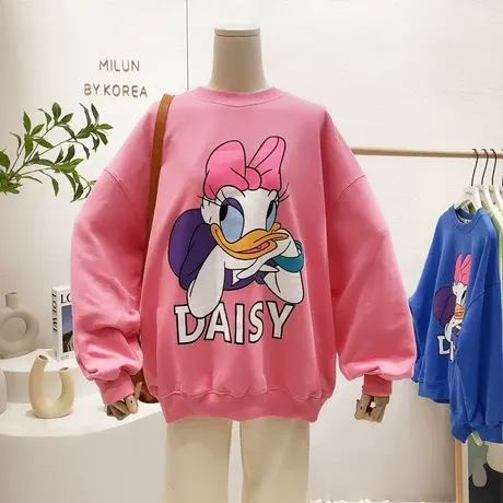 韩国东大门卫衣女2022春季新款慵懒休闲宽松大版卫衣洋气小众欧货图片