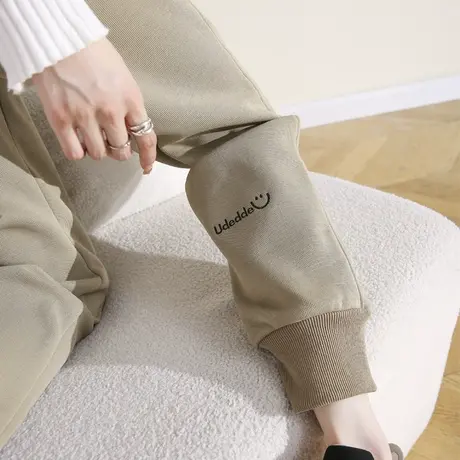 加厚加绒运动裤女秋冬季2023新款九分小个子卫裤休闲束脚哈伦裤子商品大图