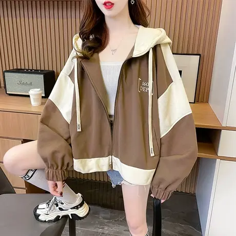 早春季短款卫衣女春秋装韩版宽松设计感小众初春百搭薄款开衫外套图片