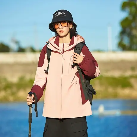 冲锋衣外套女2023春秋新款潮牌单层薄款户外防风防水旅游登山服男商品大图