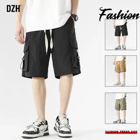 男士黑色工装短裤男夏季薄款速干运动裤五分裤2023年新款夏天裤子商品大图