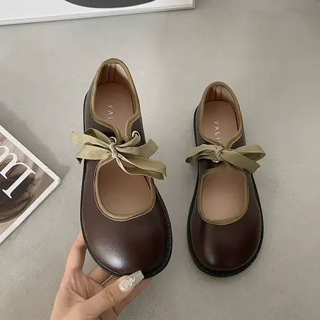小皮鞋女英伦风2023秋季新款ins潮日系复古学院风厚底玛丽珍单鞋商品大图