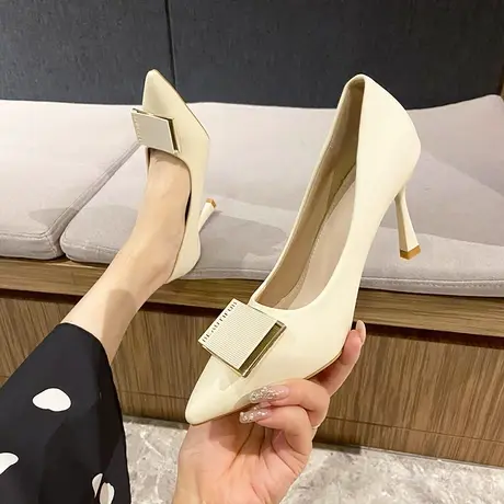 永希法式单鞋女职业细跟配裙子2024新款早秋高级感通勤尖头高跟鞋商品大图