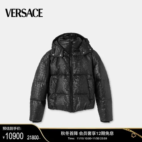 【新年礼物】VERSACE/范思哲 女士仿鳄鱼纹漆面Cloquet羽绒夹克图片