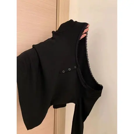 蕾丝边拼接长袖T恤女秋冬修身显瘦内搭打底衫德绒保暖上衣纯欲风图片