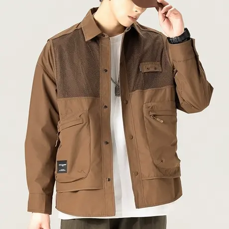 时尚潮牌夹克潮流男生夹克宽松舒适外套防风连帽大码男外衣夹克图片