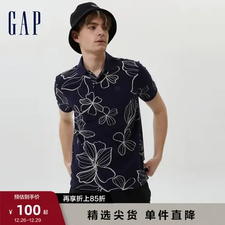 Gap男装夏季新款印花短袖POLO衫612686运动休闲T恤上衣商品大图