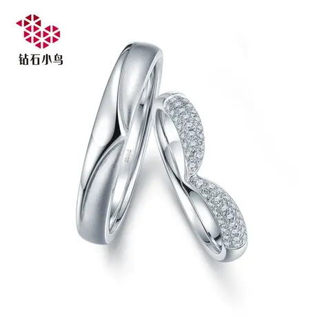 18K金钻石对戒-铂金戒指订婚情侣结婚对戒-比翼-RAZ02-RBZ02商品大图