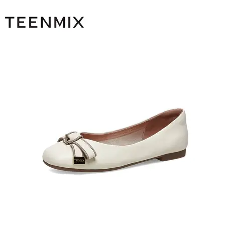天美意蝴蝶结通勤软底浅口单鞋女平底鞋子新款商场同款BF771AQ3图片