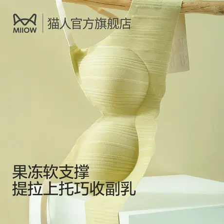 猫人内衣女小胸显大聚拢文胸果冻条软支撑收副乳防下垂少女生胸罩图片
